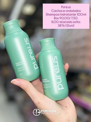 Shampoo hidratante 100 ml cachos e ondulados pure.us