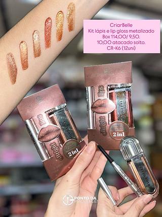 kit lapis de olho e lip gloss