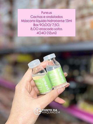 Máscara líquida hidratante 13ml cachos e ondulados purê.us